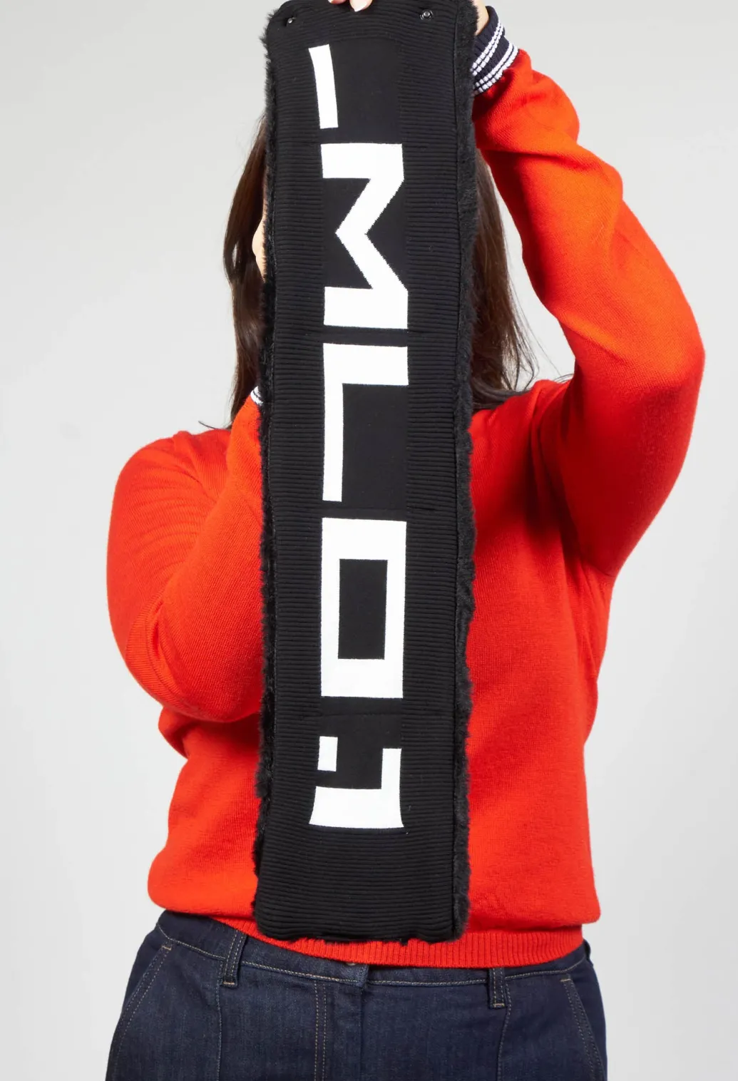 Faux Fur Snood in Molibdenite Black / White