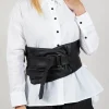 Faux Leather Belt in Black