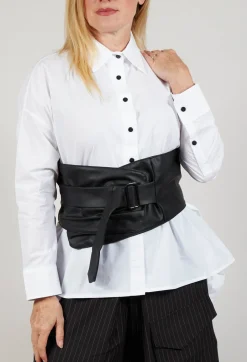 Faux Leather Belt in Black