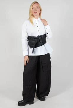 Faux Leather Belt in Black