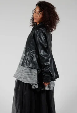 Faux Leather Jacket in Black