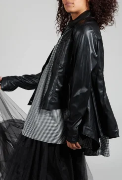 Faux Leather Jacket in Black