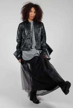 Faux Leather Jacket in Black