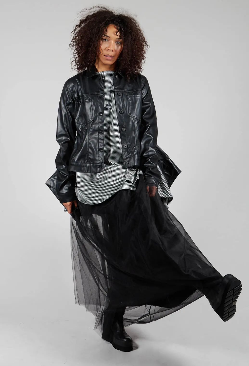 Faux Leather Jacket in Black