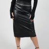 Faux Leather Skirt in Black