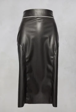 Faux Leather Skirt in Black