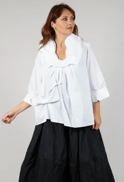 Feature Pleated Shirt in White