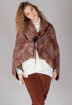 Felted Cape in Brown