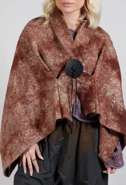 Felted Cape in Brown