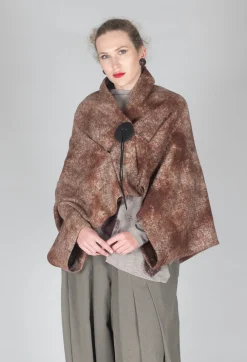 Felted Cape in Brown