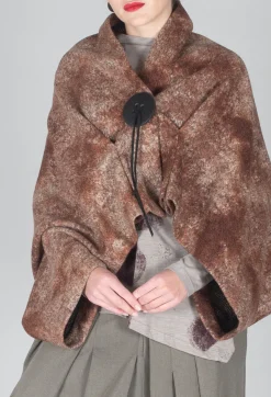 Felted Cape in Brown