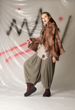 Felted Cape in Brown