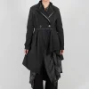 Fine Cord Dress Coat in Cannete and Raso di Viscosa Grey Storm