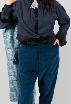 Fine Cord Trousers in Blue