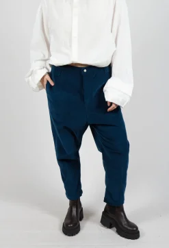 Fine Cord Trousers in Blue