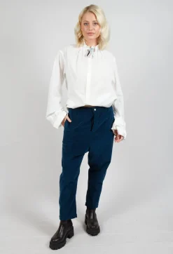 Fine Cord Trousers in Blue