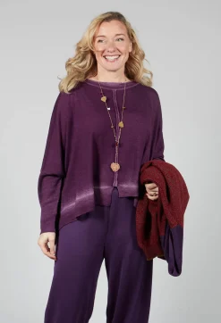 Fine Knit Jumper in Purple