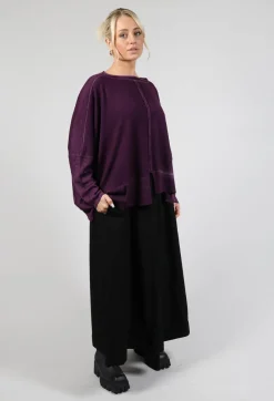 Fine Knit Jumper in Purple