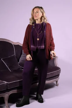 Fine Knit Jumper in Purple