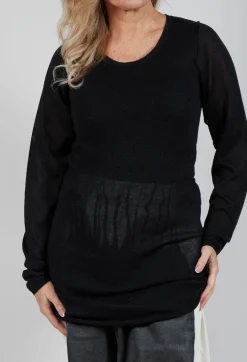 Fine Knit T-Shirt in Black Sparkle