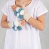 Fingerless Gloves in Blue/White