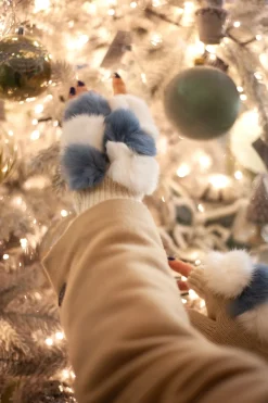 Fingerless Gloves in Blue/White