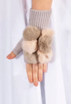Fingerless Gloves in Light Pink/Taupe