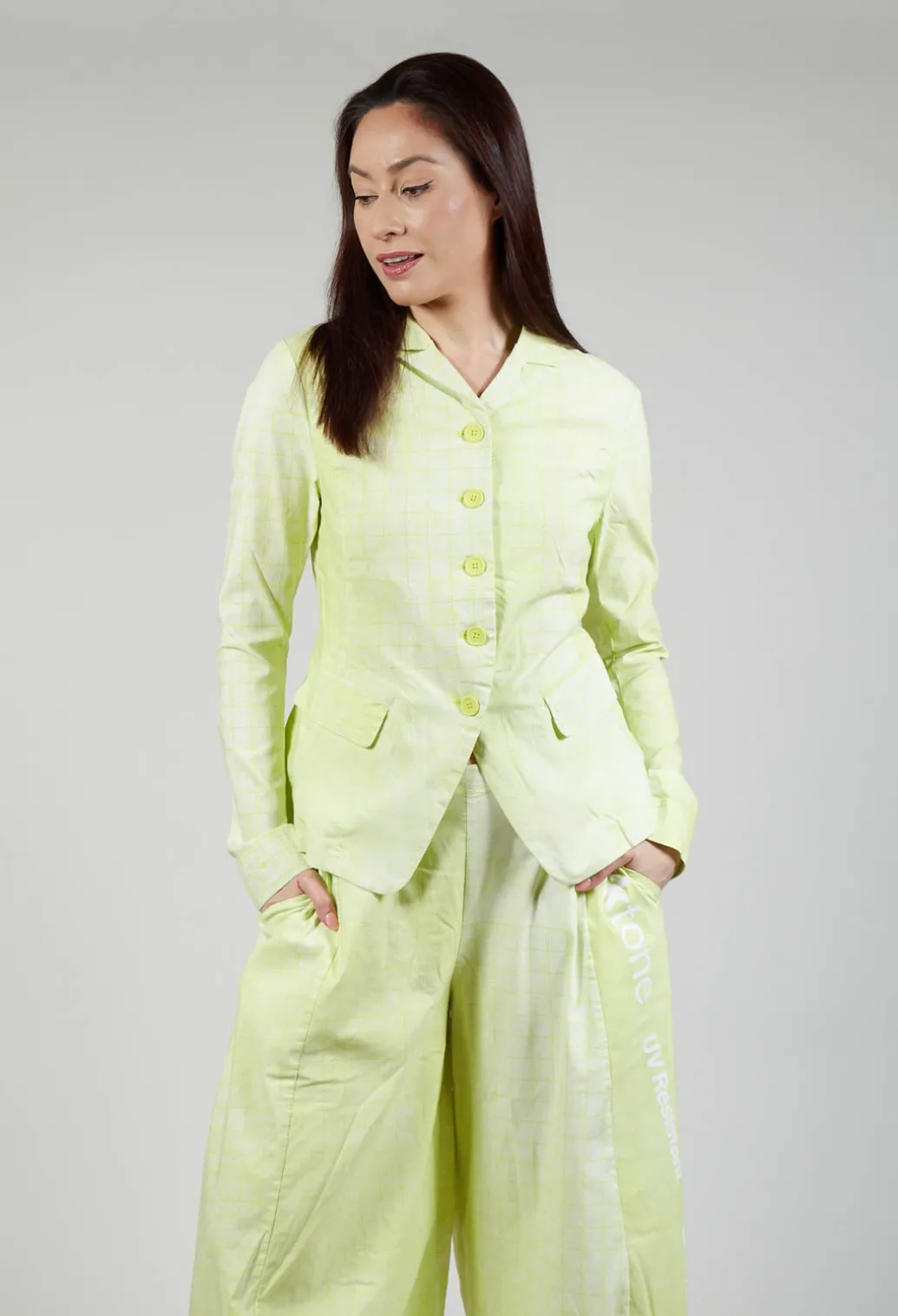 Fitted Button Through Jacket in Sun Print