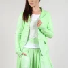 Fitted Button Through Jacket in Lime Print