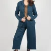 Fitted Button Through Jacket in Ink Check
