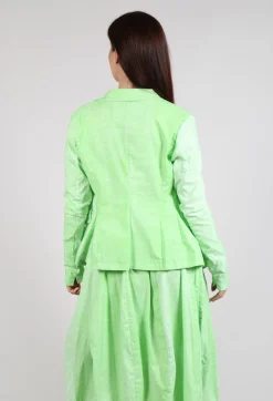 Fitted Button Through Jacket in Lime Print