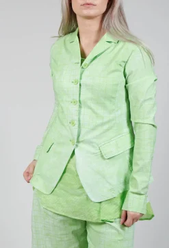 Fitted Button Through Jacket in Lime Print