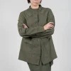 Fitted Button Through Utility Jacket in Camp