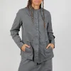 Fitted Button Through Utility Jacket in Rock