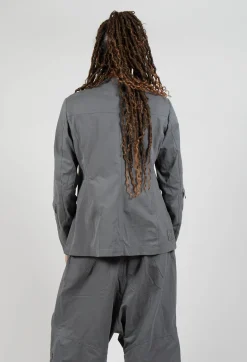 Fitted Button Through Utility Jacket in Rock