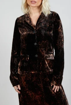 Fitted Clean Jacket in Batiked Caramel