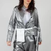 Fitted Clean Jacket in Silver Metallic