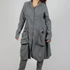 Fitted Coat with Cargo Pockets in Rock