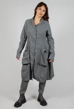 Fitted Coat with Cargo Pockets in Rock