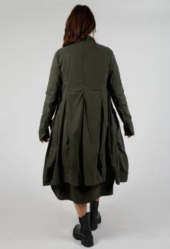 Fitted Coat with Cargo Pockets in Jungle