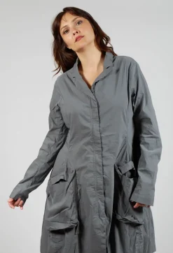Fitted Coat with Cargo Pockets in Rock
