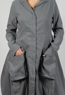Fitted Coat with Cargo Pockets in Rock