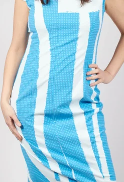 Fitted Dress with Cap Sleeves in Malibu Print