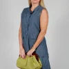 Fitted Gilet in Oyster Grey