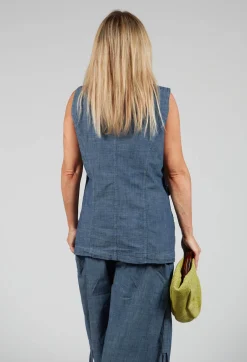 Fitted Gilet in Oyster Grey