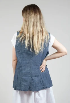 Fitted Gilet in Oyster Grey
