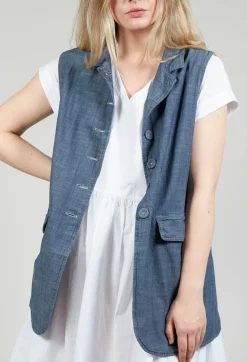 Fitted Gilet in Oyster Grey