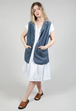 Fitted Gilet in Oyster Grey