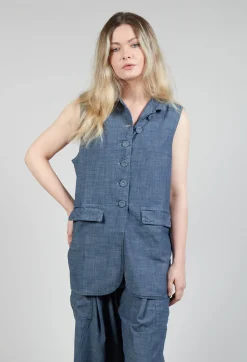 Fitted Gilet in Oyster Grey