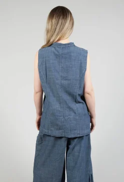 Fitted Gilet in Oyster Grey